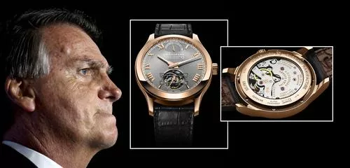 MÃO-BOBA! Relógio moldado em ouro e com pulseira de jacaré, de que Bolsonaro tentou se apropriar, é um dos mais caros do mundo
